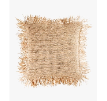 Fringed Straw Cushion