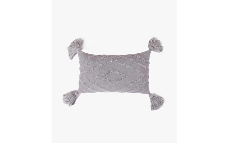 Knitted Cushion with Tassel